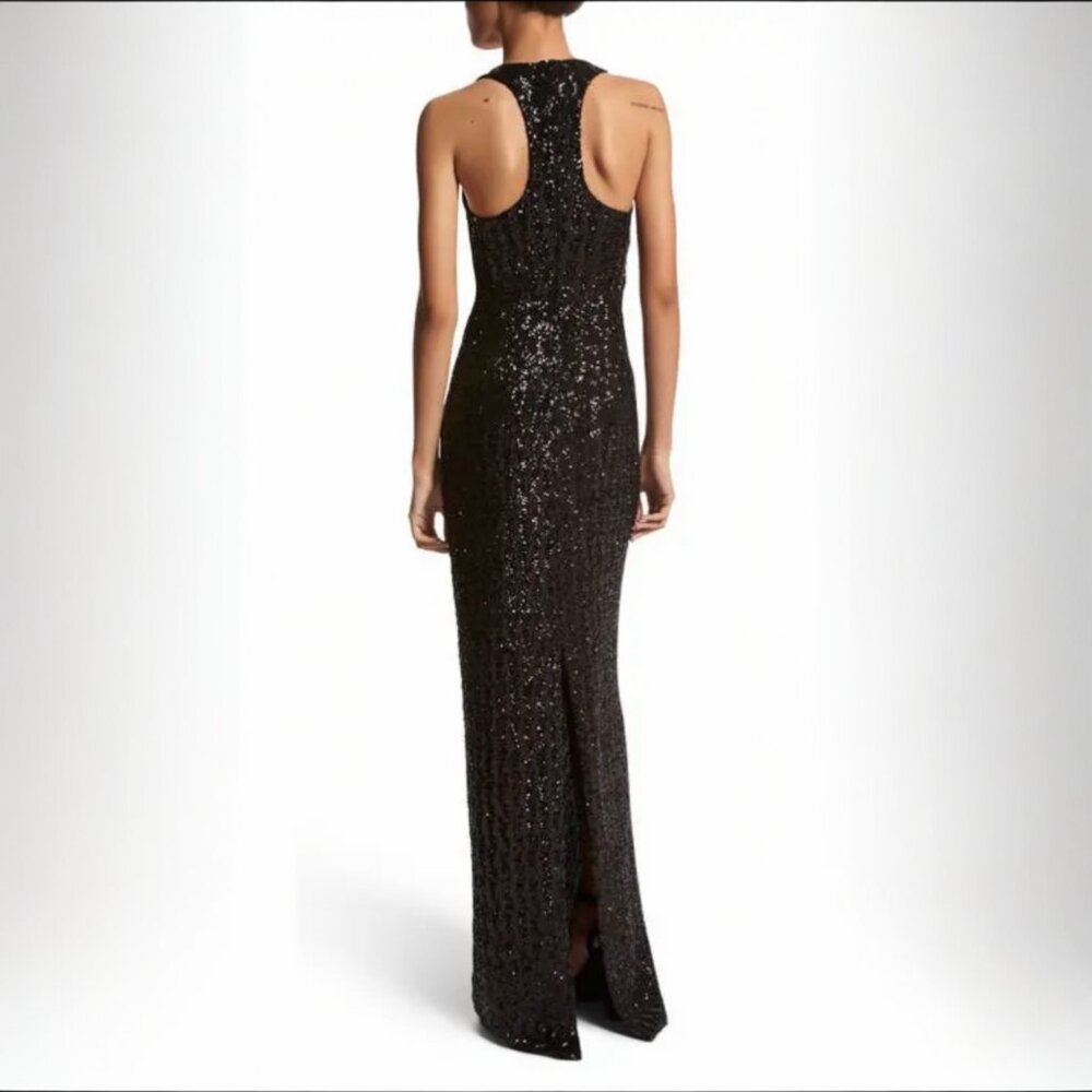 NWT Michael Kors Collection Sequin Racerback Gown - Black - Size 10 - MSRP $3290 - Picture 3 of 5